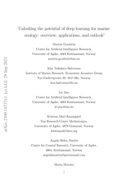 Unlocking the potential of deep learning for marine ecology: overview,
  applications, and outlook