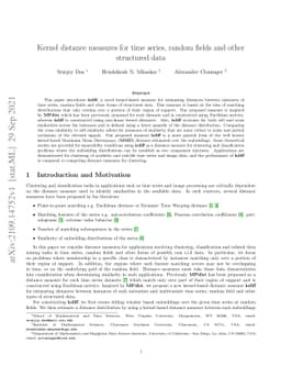 Kernel distance measures for time series, random fields and other
  structured data