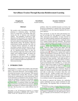 Surveillance Evasion Through Bayesian Reinforcement Learning