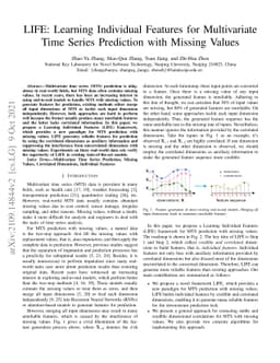 LIFE: Learning Individual Features for Multivariate Time Series
  Prediction with Missing Values