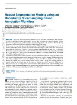 Robust Segmentation Models using an Uncertainty Slice Sampling Based
  Annotation Workflow
