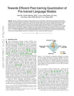 Towards Efficient Post-training Quantization of Pre-trained Language
  Models