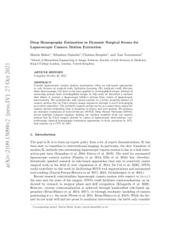 Deep Homography Estimation in Dynamic Surgical Scenes for Laparoscopic
  Camera Motion Extraction