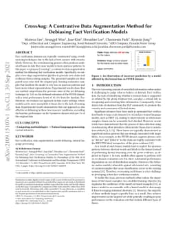CrossAug: A Contrastive Data Augmentation Method for Debiasing Fact
  Verification Models