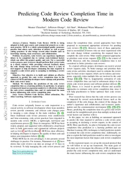 Predicting Code Review Completion Time in Modern Code Review