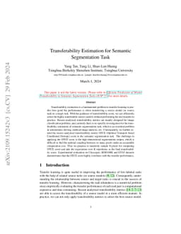 Transferability Estimation for Semantic Segmentation Task