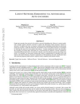 Latent Network Embedding via Adversarial Auto-encoders