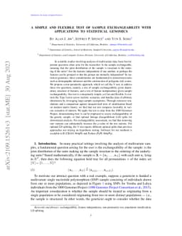 A simple and flexible test of sample exchangeability with applications
  to statistical genomics