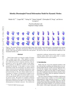 Identity-Disentangled Neural Deformation Model for Dynamic Meshes