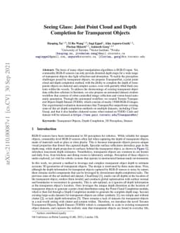 Seeing Glass: Joint Point Cloud and Depth Completion for Transparent
  Objects