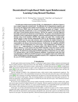 Decentralized Graph-Based Multi-Agent Reinforcement Learning Using
  Reward Machines