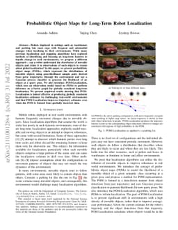 Probabilistic Object Maps for Long-Term Robot Localization