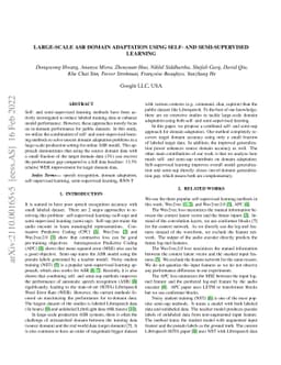 Large-scale ASR Domain Adaptation using Self- and Semi-supervised
  Learning