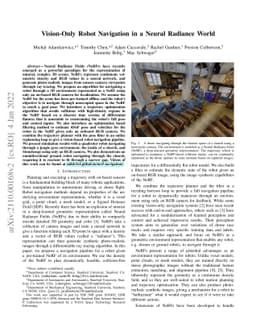 Vision-Only Robot Navigation in a Neural Radiance World