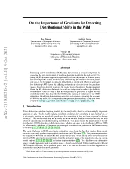 On the Importance of Gradients for Detecting Distributional Shifts in
  the Wild