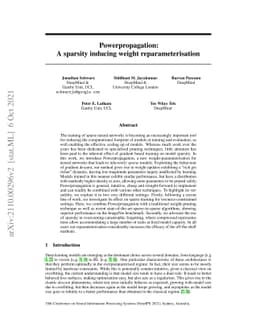 Powerpropagation: A sparsity inducing weight reparameterisation
