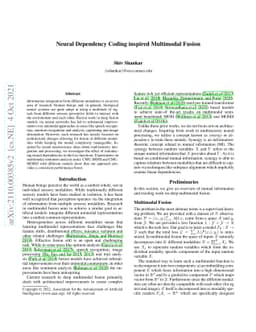 Neural Dependency Coding inspired Multimodal Fusion