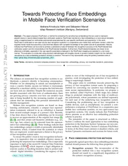 Towards Protecting Face Embeddings in Mobile Face Verification Scenarios