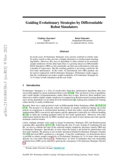 Guiding Evolutionary Strategies by Differentiable Robot Simulators