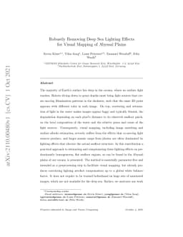 Robustly Removing Deep Sea Lighting Effects for Visual Mapping of
  Abyssal Plains