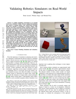 Validating Robotics Simulators on Real-World Impacts