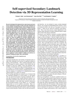 Self-supervised Secondary Landmark Detection via 3D Representation
  Learning