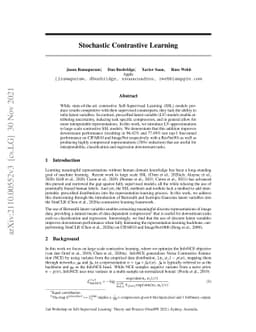 Stochastic Contrastive Learning