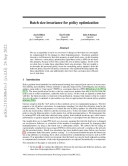 Batch size-invariance for policy optimization