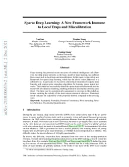 Sparse Deep Learning: A New Framework Immune to Local Traps and
  Miscalibration