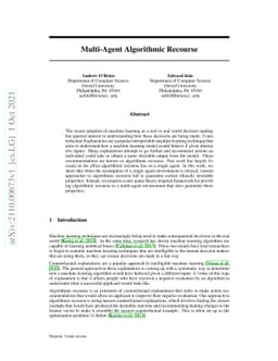 Multi-Agent Algorithmic Recourse