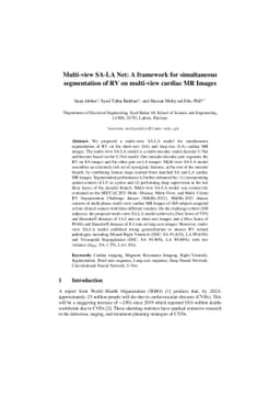 Multi-view SA-LA Net: A framework for simultaneous segmentation of RV on
  multi-view cardiac MR Images