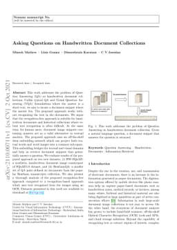 Asking questions on handwritten document collections