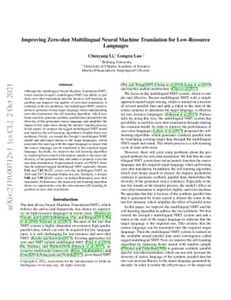 Improving Zero-shot Multilingual Neural Machine Translation for
  Low-Resource Languages