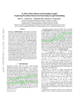 Is There More Pattern in Knowledge Graph? Exploring Proximity Pattern
  for Knowledge Graph Embedding
