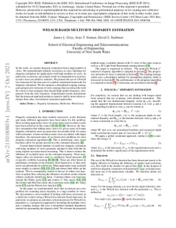 Welsch Based Multiview Disparity Estimation