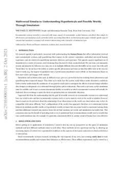 Multiversal Simulacra: Understanding Hypotheticals and Possible Worlds
  Through Simulation