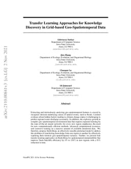 Transfer Learning Approaches for Knowledge Discovery in Grid-based
  Geo-Spatiotemporal Data