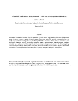 Probabilistic Prediction for Binary Treatment Choice: with focus on
  personalized medicine