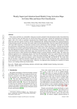Weakly Supervised Attention-based Models Using Activation Maps for
  Citrus Mite and Insect Pest Classification