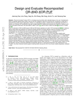 Design and Evaluate Recomposited OR-AND-XOR-PUF