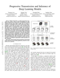 Progressive Transmission and Inference of Deep Learning Models