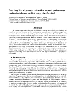 Does deep learning model calibration improve performance in
  class-imbalanced medical image classification?