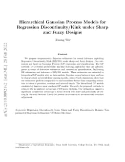 Hierarchical Gaussian Process Models for Regression Discontinuity/Kink
  under Sharp and Fuzzy Designs