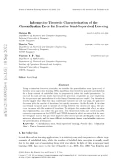 Information-Theoretic Characterization of the Generalization Error for
  Iterative Semi-Supervised Learning