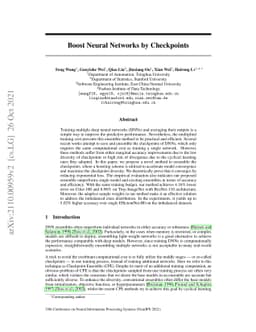 Boost Neural Networks by Checkpoints