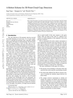 A Robust Scheme for 3D Point Cloud Copy Detection