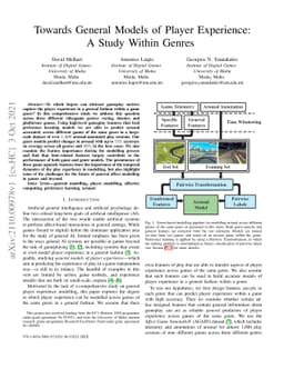 Towards General Models of Player Experience: A Study Within Genres