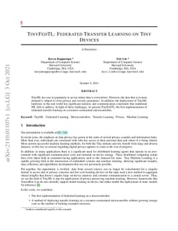 TinyFedTL: Federated Transfer Learning on Tiny Devices