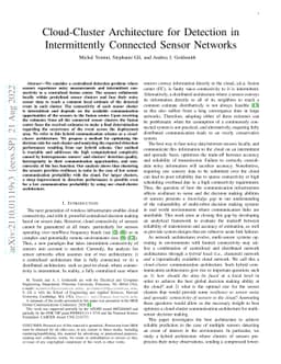 Cloud-Cluster Architecture for Detection in Intermittently Connected
  Sensor Networks