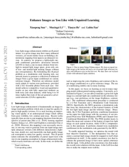 Enhance Images as You Like with Unpaired Learning